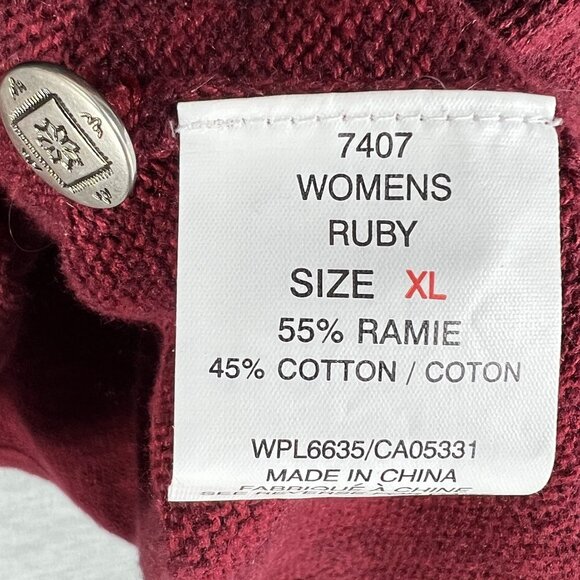 Woolrich Women XL Red Snowman Embroidered Button Cardigan Christmas Tree Sweater - Picture 14 of 16